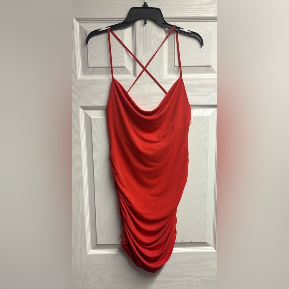 NWOT Zara Fitted Ruched Strappy Mini Dress Size Medium